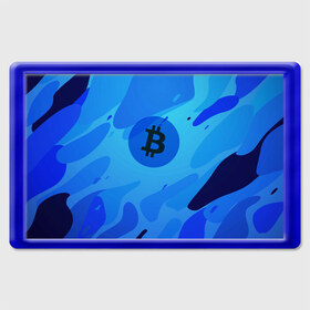 Магнит 45*70 с принтом Blue Sea Camo Bitcoin в Новосибирске, Пластик | Размер: 78*52 мм; Размер печати: 70*45 | blue | camo | camouflage | coin | crypto | currency | ethereum | litecoin | mining | token | биткоин | биток | камо | камуфляж | крипта | крипто | криптовалюта | лайткоин | майнинг | ферма | эфир