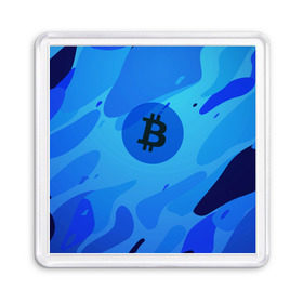 Магнит 55*55 с принтом Blue Sea Camo Bitcoin в Новосибирске, Пластик | Размер: 65*65 мм; Размер печати: 55*55 мм | blue | camo | camouflage | coin | crypto | currency | ethereum | litecoin | mining | token | биткоин | биток | камо | камуфляж | крипта | крипто | криптовалюта | лайткоин | майнинг | ферма | эфир