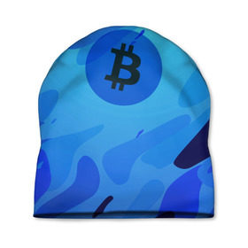 Шапка 3D с принтом Blue Sea Camo Bitcoin в Новосибирске, 100% полиэстер | универсальный размер, печать по всей поверхности изделия | blue | camo | camouflage | coin | crypto | currency | ethereum | litecoin | mining | token | биткоин | биток | камо | камуфляж | крипта | крипто | криптовалюта | лайткоин | майнинг | ферма | эфир