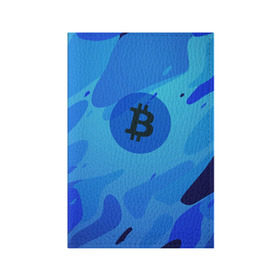 Обложка для паспорта матовая кожа с принтом Blue Sea Camo Bitcoin в Новосибирске, натуральная матовая кожа | размер 19,3 х 13,7 см; прозрачные пластиковые крепления | blue | camo | camouflage | coin | crypto | currency | ethereum | litecoin | mining | token | биткоин | биток | камо | камуфляж | крипта | крипто | криптовалюта | лайткоин | майнинг | ферма | эфир