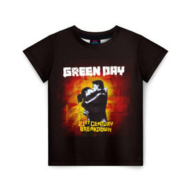 Детская футболка 3D с принтом Поцелуй Green Day в Новосибирске, 100% гипоаллергенный полиэфир | прямой крой, круглый вырез горловины, длина до линии бедер, чуть спущенное плечо, ткань немного тянется | american idiot | green day | альтернативный | билли джо армстронг | грин дей | группа | зелёный день | майк дёрнт | музыка | панк | поп | поппанк | поцелуй | рок | стена | тре кул