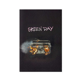 Обложка для паспорта матовая кожа с принтом Green Day магнитофон в огне в Новосибирске, натуральная матовая кожа | размер 19,3 х 13,7 см; прозрачные пластиковые крепления | american idiot | green day | альтернативный | билли джо армстронг | грин дей | группа | зелёный день | майк дёрнт | музыка | панк | поп | поппанк | рок | тре кул