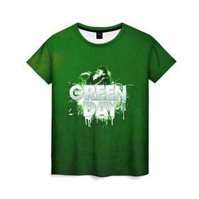 Женская футболка 3D с принтом Зелень Green Day в Новосибирске, 100% полиэфир ( синтетическое хлопкоподобное полотно) | прямой крой, круглый вырез горловины, длина до линии бедер | american idiot | green day | альтернативный | билли джо армстронг | грин дей | группа | зелёный день | майк дёрнт | музыка | панк | поп | поппанк | поцелуй | рок | тре кул