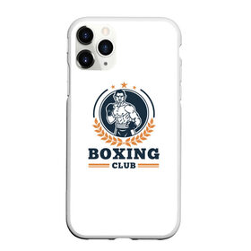Чехол для iPhone 11 Pro матовый с принтом BOXING CLUB в Новосибирске, Силикон |  | Тематика изображения на принте: бокс | клуб | перчатки | спорт | чемпион