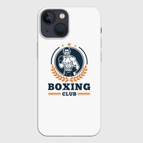 Чехол для iPhone 13 mini с принтом BOXING CLUB в Новосибирске,  |  | бокс | клуб | перчатки | спорт | чемпион