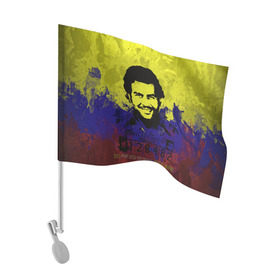 Флаг для автомобиля с принтом Пабло Эскобар в Новосибирске, 100% полиэстер | Размер: 30*21 см | колумбия | пабло | эскобар