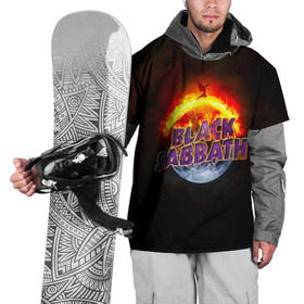 Накидка на куртку 3D с принтом Black Sabbath земля в огне в Новосибирске, 100% полиэстер |  | Тематика изображения на принте: black sabbath | группа | метал | надпись | оззи | осборн | хард рок | хеви метал