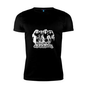 Мужская футболка премиум с принтом Группа Black Sabbath в Новосибирске, 92% хлопок, 8% лайкра | приталенный силуэт, круглый вырез ворота, длина до линии бедра, короткий рукав | Тематика изображения на принте: 