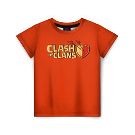 Детская футболка 3D с принтом Clash of Clans в Новосибирске, 100% гипоаллергенный полиэфир | прямой крой, круглый вырез горловины, длина до линии бедер, чуть спущенное плечо, ткань немного тянется | игра | кланс | клэш | онлайн | оф | стратегия