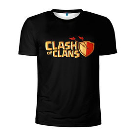 Мужская футболка 3D спортивная с принтом Clash of Clans в Новосибирске, 100% полиэстер с улучшенными характеристиками | приталенный силуэт, круглая горловина, широкие плечи, сужается к линии бедра | Тематика изображения на принте: игра | кланс | клэш | онлайн | оф | стратегия