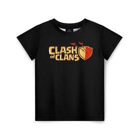 Детская футболка 3D с принтом Clash of Clans в Новосибирске, 100% гипоаллергенный полиэфир | прямой крой, круглый вырез горловины, длина до линии бедер, чуть спущенное плечо, ткань немного тянется | игра | кланс | клэш | онлайн | оф | стратегия