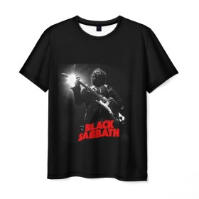 Мужская футболка 3D с принтом Black Sabbath в Новосибирске, 100% полиэфир | прямой крой, круглый вырез горловины, длина до линии бедер | black sabbath | ozzy osbourne | билл уорд | гизер батлер | гитара | группа | метал | музыка | надпись | оззи | осборн | песни | рок | солист | тони айомми | хард рок | хеви метал