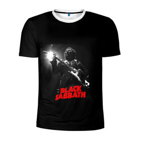 Мужская футболка 3D спортивная с принтом Black Sabbath в Новосибирске, 100% полиэстер с улучшенными характеристиками | приталенный силуэт, круглая горловина, широкие плечи, сужается к линии бедра | Тематика изображения на принте: black sabbath | ozzy osbourne | билл уорд | гизер батлер | гитара | группа | метал | музыка | надпись | оззи | осборн | песни | рок | солист | тони айомми | хард рок | хеви метал