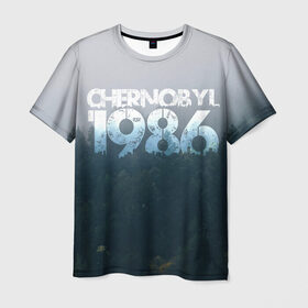 Мужская футболка 3D с принтом Чернобыль 1986 в Новосибирске, 100% полиэфир | прямой крой, круглый вырез горловины, длина до линии бедер | Тематика изображения на принте: 1986 | дым | завод | лес | опасность | радиация | чаэс | чернобыль | экология