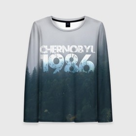 Женский лонгслив 3D с принтом Чернобыль 1986 в Новосибирске, 100% полиэстер | длинные рукава, круглый вырез горловины, полуприлегающий силуэт | 1986 | дым | завод | лес | опасность | радиация | чаэс | чернобыль | экология