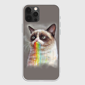 Чехол для iPhone 12 Pro Max с принтом Grumpy Cat в Новосибирске, Силикон |  | animal | cat | grumpy cat | животное | кот | котенок | кошка | радуга