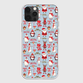 Чехол для iPhone 12 Pro Max с принтом Рождественская Милота в Новосибирске, Силикон |  | дед мороз | заяц | колокольчик | лиса | лисичка | медведь | олень | омела | пингвин | санта клаус