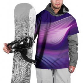 Накидка на куртку 3D с принтом Фиолетовые Волны в Новосибирске, 100% полиэстер |  | линии | узоры | фиолетовый | цвет