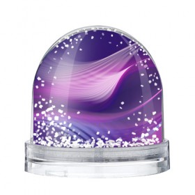 Водяной шар с принтом Фиолетовые Волны в Новосибирске, Пластик | Изображение внутри шара печатается на глянцевой фотобумаге с двух сторон | линии | узоры | фиолетовый | цвет