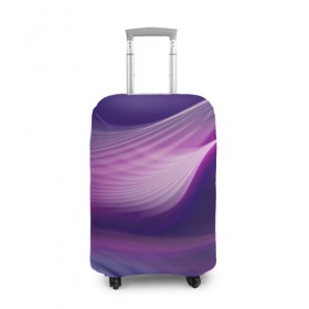 Чехол для чемодана 3D с принтом Фиолетовые Волны в Новосибирске, 86% полиэфир, 14% спандекс | двустороннее нанесение принта, прорези для ручек и колес | линии | узоры | фиолетовый | цвет
