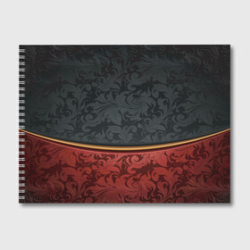 Альбом для рисования с принтом Узоры Black and Red в Новосибирске, 100% бумага
 | матовая бумага, плотность 200 мг. | красный | узоры | цветы | черный