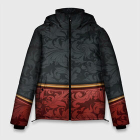 Мужская зимняя куртка 3D с принтом Узоры Black and Red в Новосибирске, верх — 100% полиэстер; подкладка — 100% полиэстер; утеплитель — 100% полиэстер | длина ниже бедра, свободный силуэт Оверсайз. Есть воротник-стойка, отстегивающийся капюшон и ветрозащитная планка. 

Боковые карманы с листочкой на кнопках и внутренний карман на молнии. | красный | узоры | цветы | черный