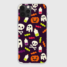 Чехол для iPhone 12 Pro Max с принтом Halloween в Новосибирске, Силикон |  | halloween | сладости | тыква | хэллоуин | череп