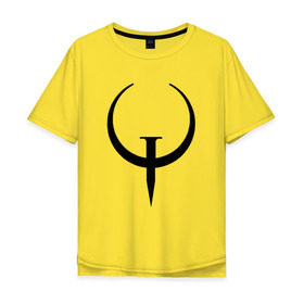 Мужская футболка хлопок Oversize с принтом Quake champions в Новосибирске, 100% хлопок | свободный крой, круглый ворот, “спинка” длиннее передней части | arena | champions | quakecon | квейк | квэйк | чемпионы | шутер