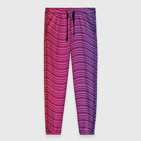 Женские брюки 3D с принтом Цветные волны в Новосибирске, полиэстер 100% | прямой крой, два кармана без застежек по бокам, с мягкой трикотажной резинкой на поясе и по низу штанин. В поясе для дополнительного комфорта — широкие завязки | 