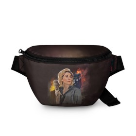 Поясная сумка 3D с принтом The 13TH Doctor в Новосибирске, 100% полиэстер | плотная ткань, ремень с регулируемой длиной, внутри несколько карманов для мелочей, основное отделение и карман с обратной стороны сумки застегиваются на молнию | cosmos | doctor who | space | tardis | доктор кто | космос | тардис