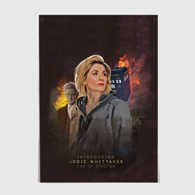 Постер с принтом The 13TH Doctor в Новосибирске, 100% бумага
 | бумага, плотность 150 мг. Матовая, но за счет высокого коэффициента гладкости имеет небольшой блеск и дает на свету блики, но в отличии от глянцевой бумаги не покрыта лаком | cosmos | doctor who | space | tardis | доктор кто | космос | тардис