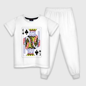 Детская пижама хлопок с принтом Король треф в Новосибирске, 100% хлопок |  брюки и футболка прямого кроя, без карманов, на брюках мягкая резинка на поясе и по низу штанин
 | карты | колода | крести | масть