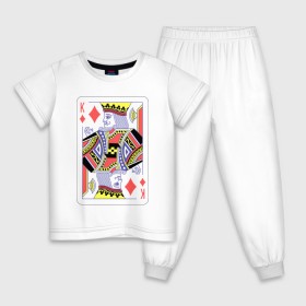 Детская пижама хлопок с принтом Король буби в Новосибирске, 100% хлопок |  брюки и футболка прямого кроя, без карманов, на брюках мягкая резинка на поясе и по низу штанин
 | азарт | атласная | бубей | бубны | карты | колода | масть