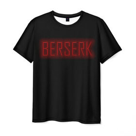 Мужская футболка 3D с принтом BERSERK в Новосибирске, 100% полиэфир | прямой крой, круглый вырез горловины, длина до линии бедер | Тематика изображения на принте: аниме | берсерк | гатс | гриффит | доспех берсерка | черный мечник