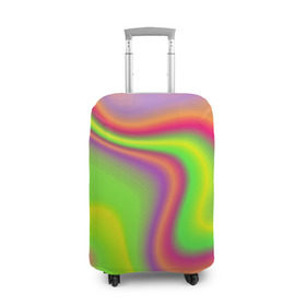 Чехол для чемодана 3D с принтом Кислотные разводы в Новосибирске, 86% полиэфир, 14% спандекс | двустороннее нанесение принта, прорези для ручек и колес | color | paint | абстракция | абстракция красок | краска | разводы | разводы красок | цветные краски | яркие краски