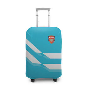 Чехол для чемодана 3D с принтом Арсенал / FC Arsenal 2018 Blue в Новосибирске, 86% полиэфир, 14% спандекс | двустороннее нанесение принта, прорези для ручек и колес | 