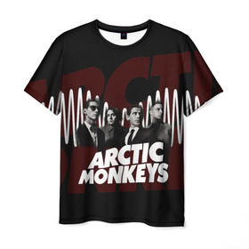 Мужская футболка 3D с принтом Группа Arctic Monkeys в Новосибирске, 100% полиэфир | прямой крой, круглый вырез горловины, длина до линии бедер | Тематика изображения на принте: алекс тёрнер | арктик | арктические мартышки | гаражный | группа | дж ейми кук | инди рок | манкис | музыка | мэтт хелдер | ник о мэлли | обезьяна | постпанк ривайвл | психоделический | рок