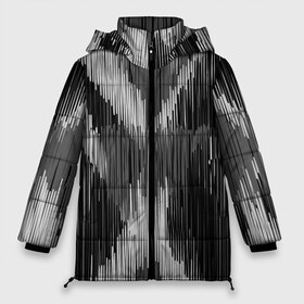 Женская зимняя куртка 3D с принтом Черно-белая штриховка в Новосибирске, верх — 100% полиэстер; подкладка — 100% полиэстер; утеплитель — 100% полиэстер | длина ниже бедра, силуэт Оверсайз. Есть воротник-стойка, отстегивающийся капюшон и ветрозащитная планка. 

Боковые карманы с листочкой на кнопках и внутренний карман на молнии | watercolor | абстракция красок | акварель | брызги красок | краска | потертость красок
