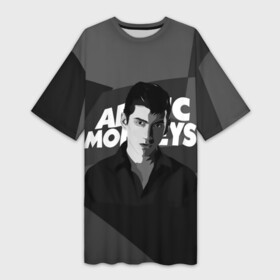 Платье-футболка 3D с принтом Солист Arctic Monkeys в Новосибирске,  |  | arc | алекс тёрнер | арктик | арктические мартышки | гаражный | группа | джейми кук | инди рок | манкис | музыка | мэтт хелдер | ник о мэлли | обезьяна | постпанк ривайвл | психоделический | рок