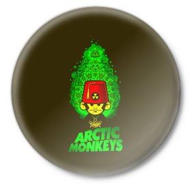 Значок с принтом Arctic Monkeys обезьянка в Новосибирске,  металл | круглая форма, металлическая застежка в виде булавки | 