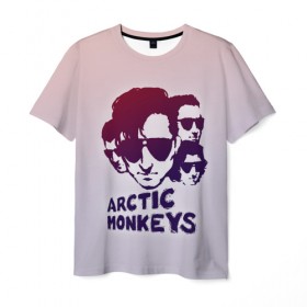 Мужская футболка 3D с принтом Группа Arctic Monkeys в Новосибирске, 100% полиэфир | прямой крой, круглый вырез горловины, длина до линии бедер | Тематика изображения на принте: 