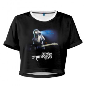 Женская футболка 3D укороченная с принтом Alex Turner Arctic Monkeys в Новосибирске, 100% полиэстер | круглая горловина, длина футболки до линии талии, рукава с отворотами | Тематика изображения на принте: алекс тёрнер | арктик | арктические мартышки | гаражный | группа | джейми кук | инди рок | манкис | музыка | мэтт хелдер | ник о мэлли | обезьяна | постпанк ривайвл | психоделический | рок