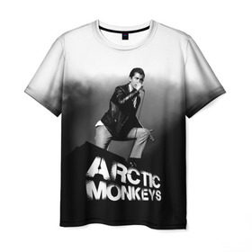Мужская футболка 3D с принтом Солист Arctic Monkeys в Новосибирске, 100% полиэфир | прямой крой, круглый вырез горловины, длина до линии бедер | алекс тёрнер | арктик | арктические мартышки | гаражный | группа | джейми кук | инди рок | манкис | музыка | мэтт хелдер | ник о мэлли | обезьяна | постпанк ривайвл | психоделический | рок