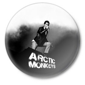Значок с принтом Солист Arctic Monkeys в Новосибирске,  металл | круглая форма, металлическая застежка в виде булавки | алекс тёрнер | арктик | арктические мартышки | гаражный | группа | джейми кук | инди рок | манкис | музыка | мэтт хелдер | ник о мэлли | обезьяна | постпанк ривайвл | психоделический | рок