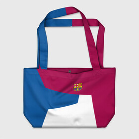 Пляжная сумка 3D с принтом FC Barcelona 2018 #4 в Новосибирске, 100% полиэстер | застегивается на металлическую кнопку; внутренний карман застегивается на молнию. Стенки укреплены специальным мягким материалом, чтобы защитить содержимое от несильных ударов
 | fc | барселона | эмблема