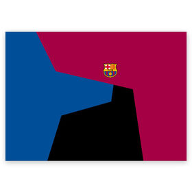 Поздравительная открытка с принтом FC Barcelona 2018 #5 в Новосибирске, 100% бумага | плотность бумаги 280 г/м2, матовая, на обратной стороне линовка и место для марки
 | Тематика изображения на принте: fcb | барселона | геометрия | футбольный клуб