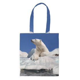 Сумка 3D повседневная с принтом Арктика в Новосибирске, 100% полиэстер | Плотность: 200 г/м2; Размер: 34×35 см; Высота лямок: 30 см | animals | bear | ice | nature | polar bear | power | travel | белый медведь | животные | лёд | медведь | природа | путешествия | сила | снег