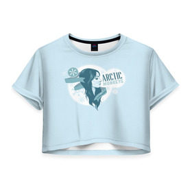 Женская футболка 3D укороченная с принтом Arctic Monkeys девушка в Новосибирске, 100% полиэстер | круглая горловина, длина футболки до линии талии, рукава с отворотами | Тематика изображения на принте: 