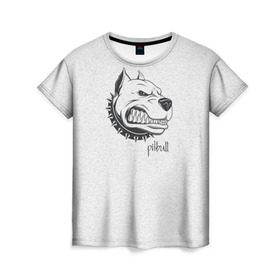 Женская футболка 3D с принтом Pitbull в Новосибирске, 100% полиэфир ( синтетическое хлопкоподобное полотно) | прямой крой, круглый вырез горловины, длина до линии бедер | dog | питбуль | порода | рисунок | собака