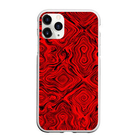 Чехол для iPhone 11 Pro Max матовый с принтом Tie-Dye red в Новосибирске, Силикон |  | Тематика изображения на принте: волны | красный | разводы | текстура